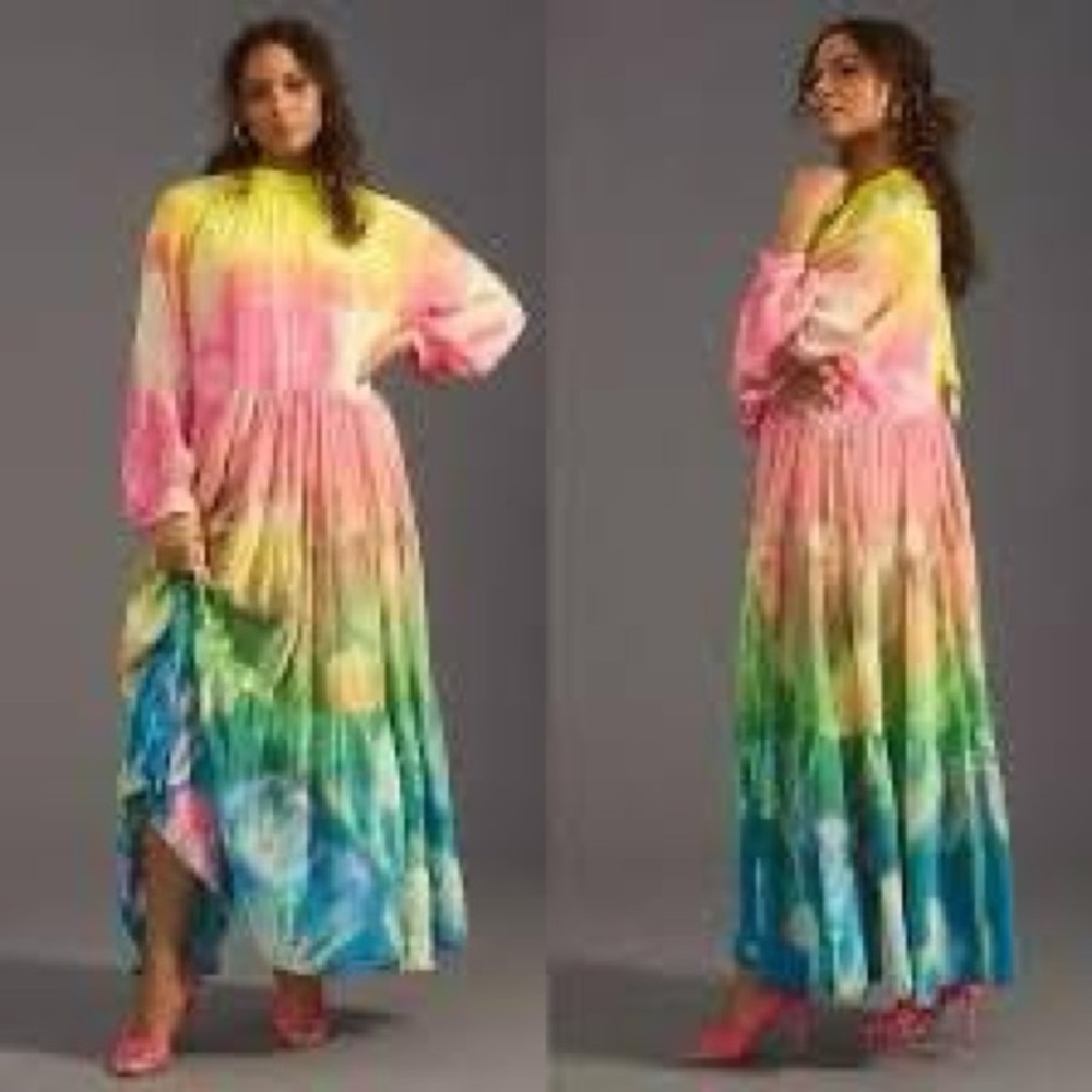 Vibrant Rainbow Maxi Dress